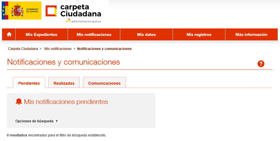 carpeta ciudadana > notificaciones y comunicaciones